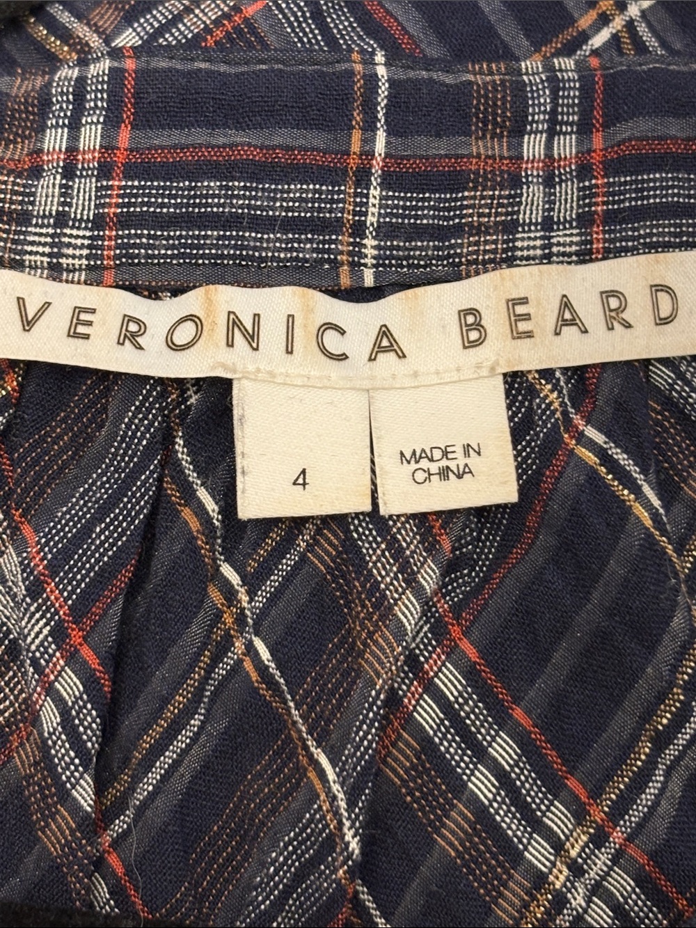 VERONICA BEARD $380 • 19” PTP • plaid button up blouse western coastal cowgirl - Picture 3 of 8